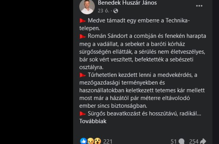 Medve harapott fenéken egy embert a szomszédban